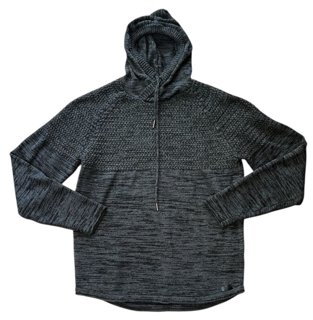 Outpost Makers Crossover Black Charcoal Hooded Sweater Men's Medium